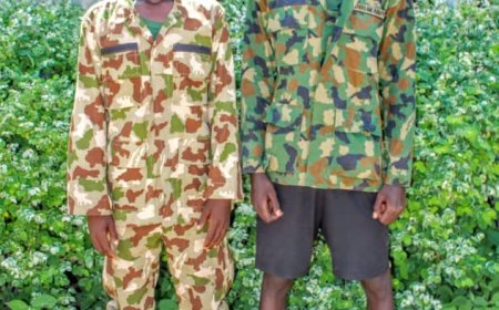 Police arrest two civilians wearing military uniforms in Kano